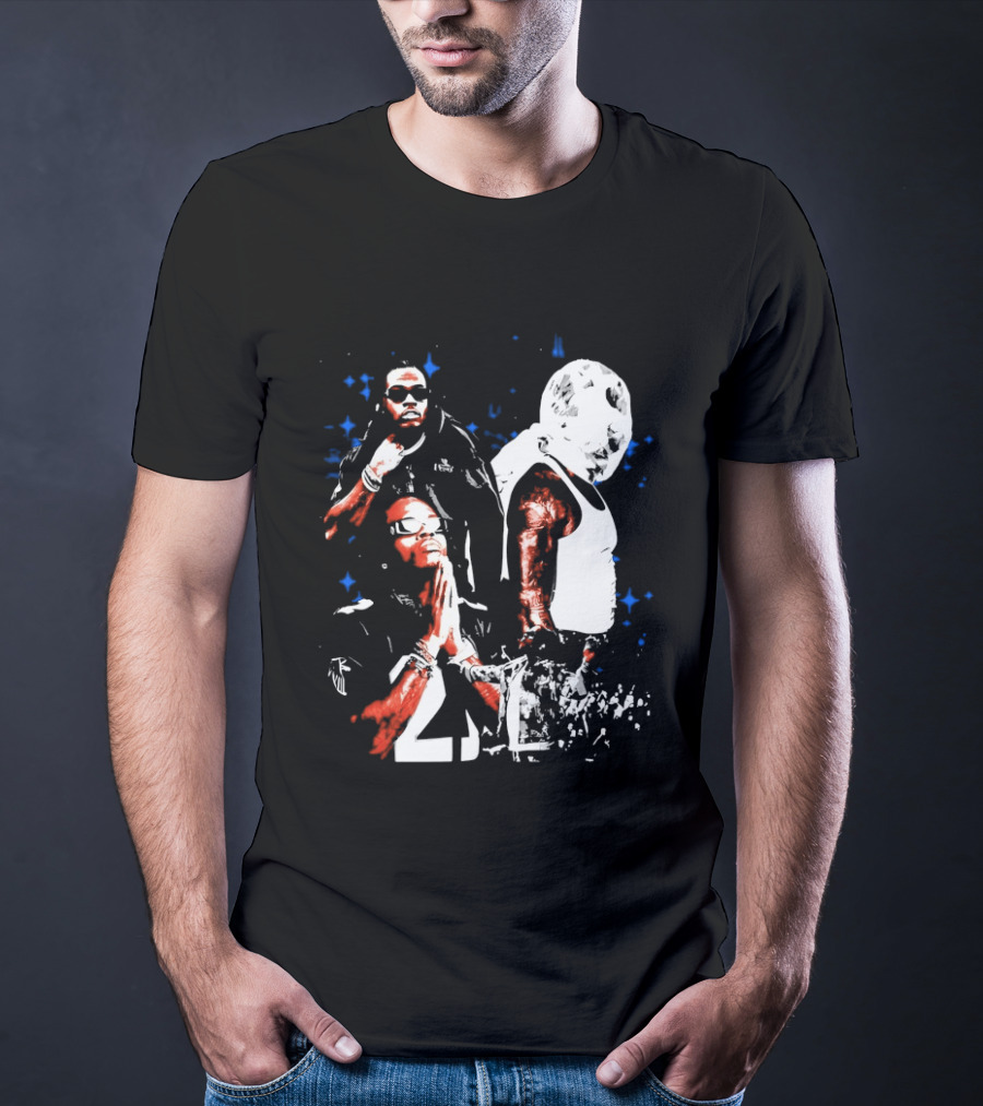 Gunna One Of Wun Globe Stars Red White Blue T-Shirt