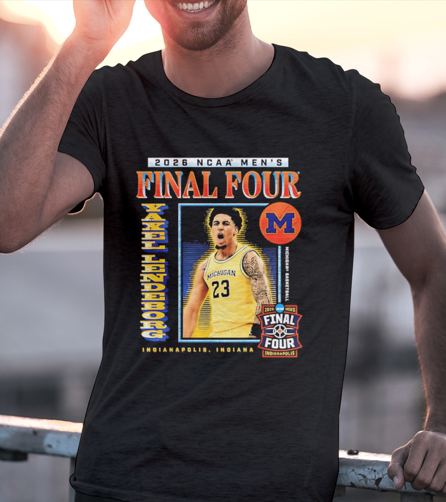 2026 NCAA Men's Final Four Yaxel Lendeborg Michigan Basketball Indianapolis Indiana T-Shirt