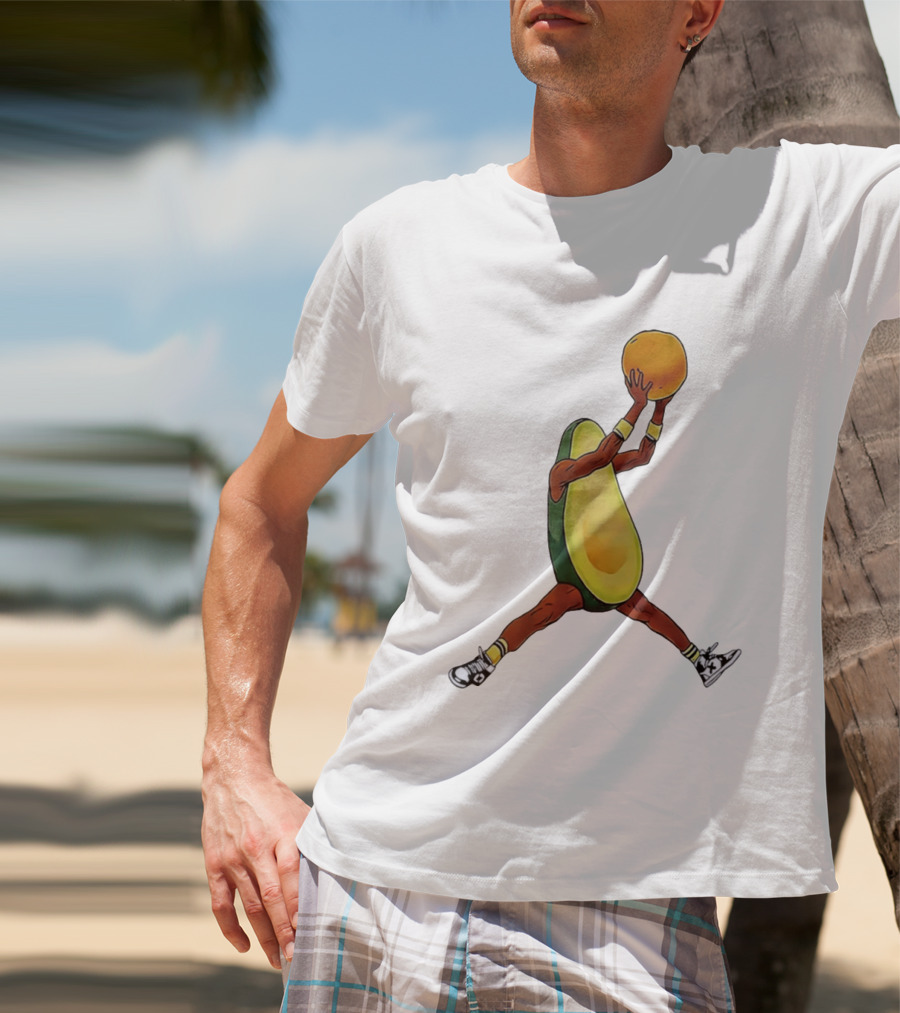 Avocado Basketball Athlete Dunking Fruit T-Shirt