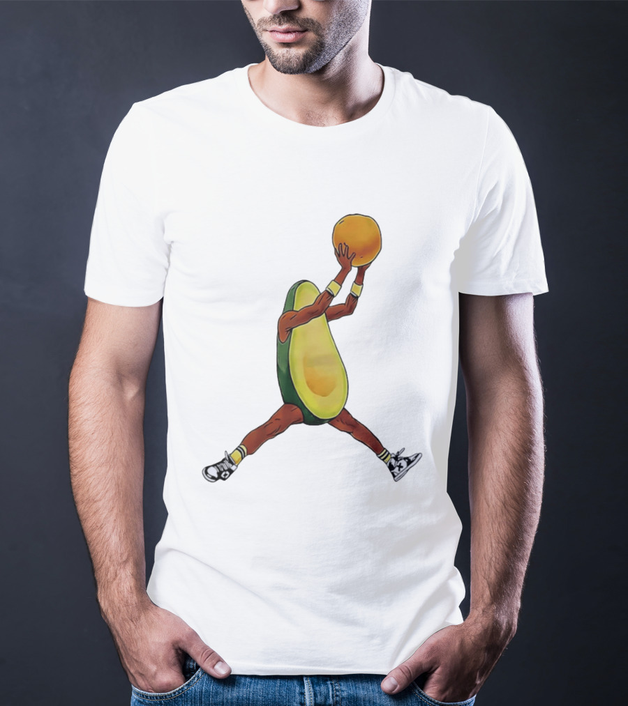 Avocado Basketball Athlete Dunking Fruit T-Shirt