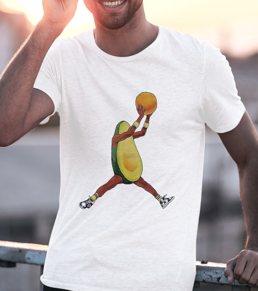 Avocado Basketball Athlete Dunking Fruit T-Shirt