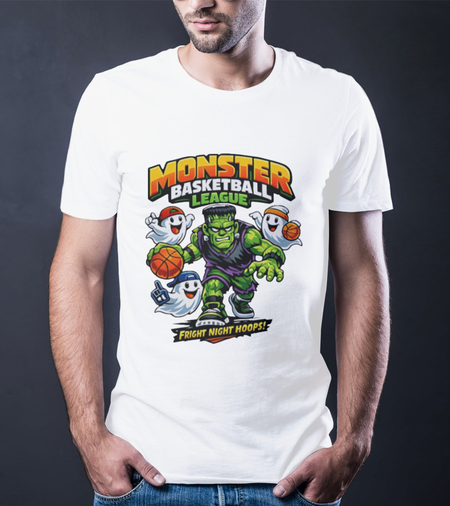 Monster Basketball League Fright Night Hoops Halloween Costume T-Shirt