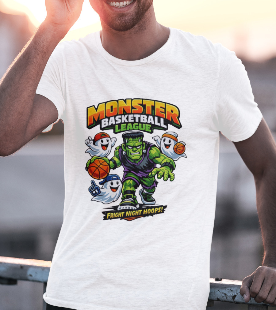 Monster Basketball League Fright Night Hoops Halloween Costume T-Shirt