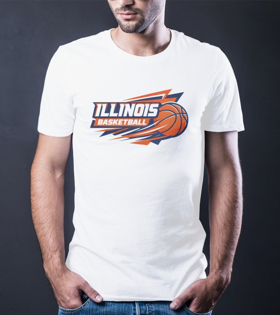 Illinois Basketball College Team Logo Sports T-Shirt