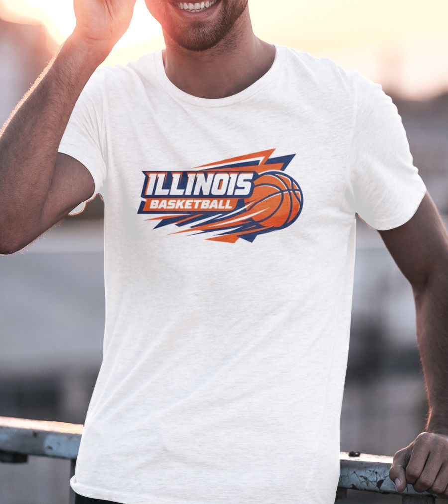 Illinois Basketball College Team Logo Sports T-Shirt