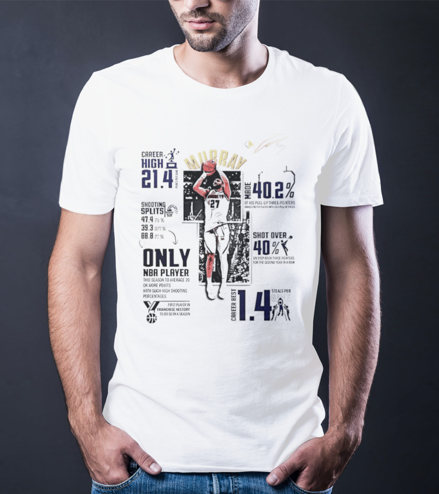 Denver Nuggets Murray 21.4 Points 40.2 Better Basketball Player 114 Playoffs T-Shirt