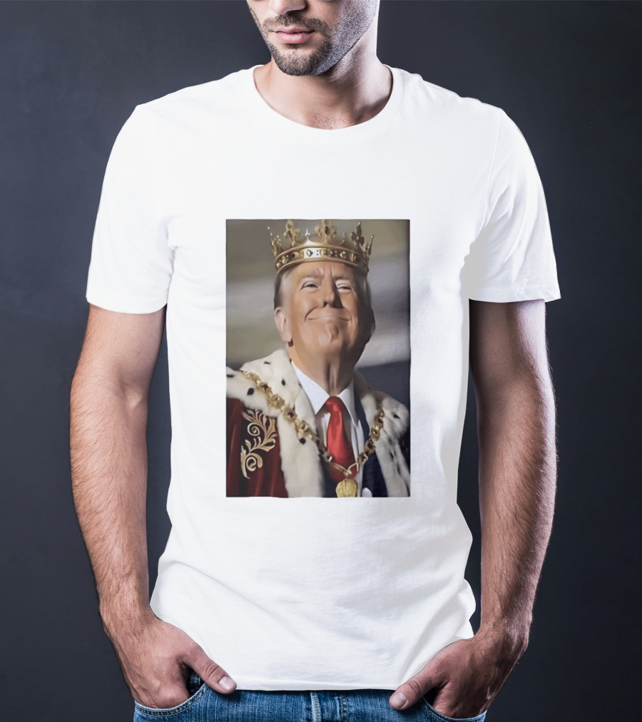 Donald Trump Crowned As King Regal Attire Red Tie Gold Crown T-Shirt