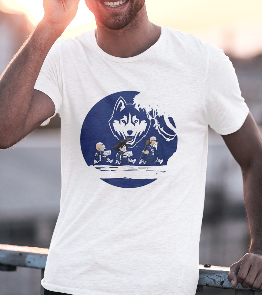 Uconn Huskies Meets Dragon Ball Characters Fusion T-Shirt