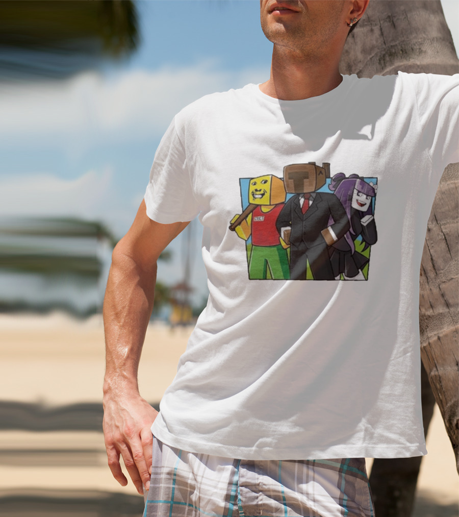 Jocuri Horror Sky Pixel Characters In Suits And Costumes T-Shirt