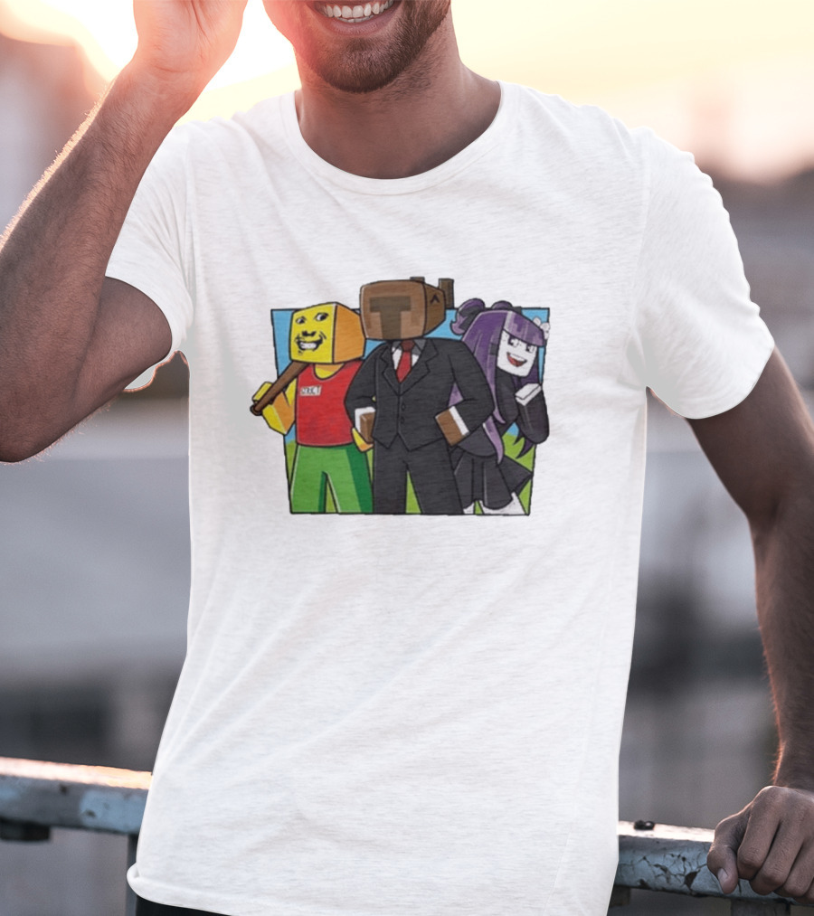 Jocuri Horror Sky Pixel Characters In Suits And Costumes T-Shirt