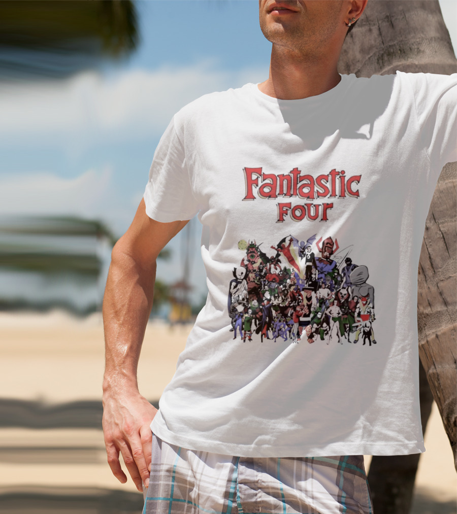 Fantastic Four Comic Characters Assembly T-Shirt