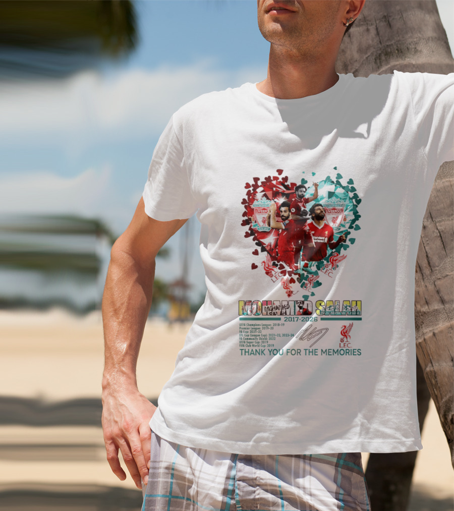 Mohamed Salah Lfc Thank You For The Memories 2017 2023 Heart T-Shirt