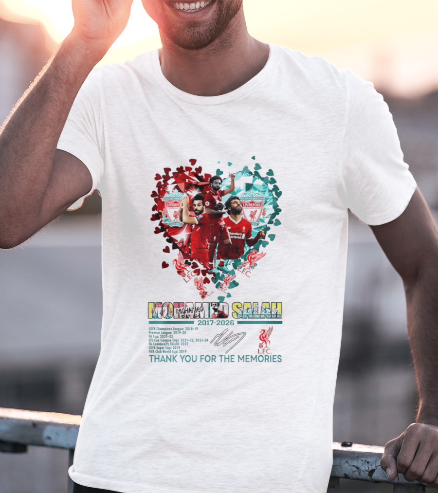 Mohamed Salah Lfc Thank You For The Memories 2017 2023 Heart T-Shirt