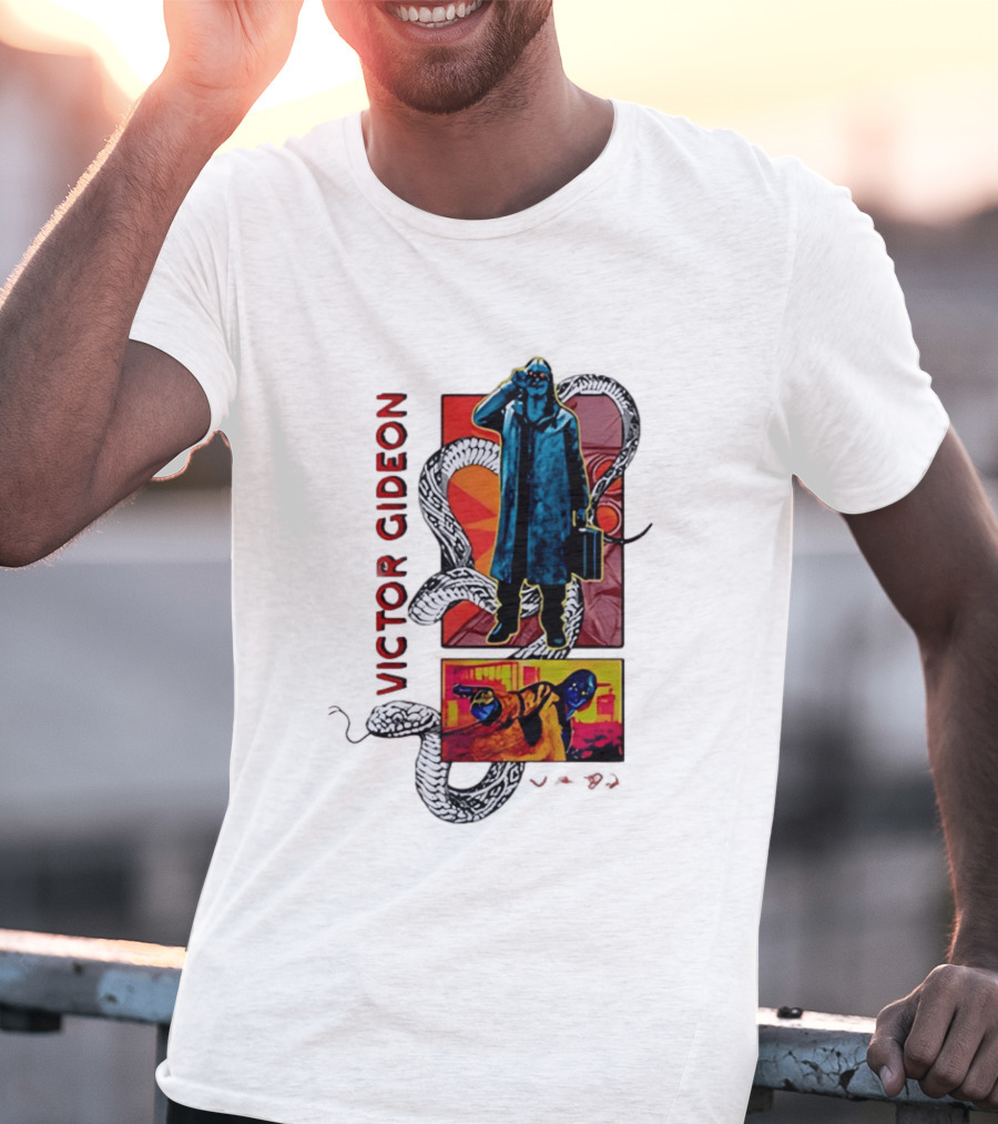 Victor Gideon Dramatic Snake And Mysterious Figures T-Shirt