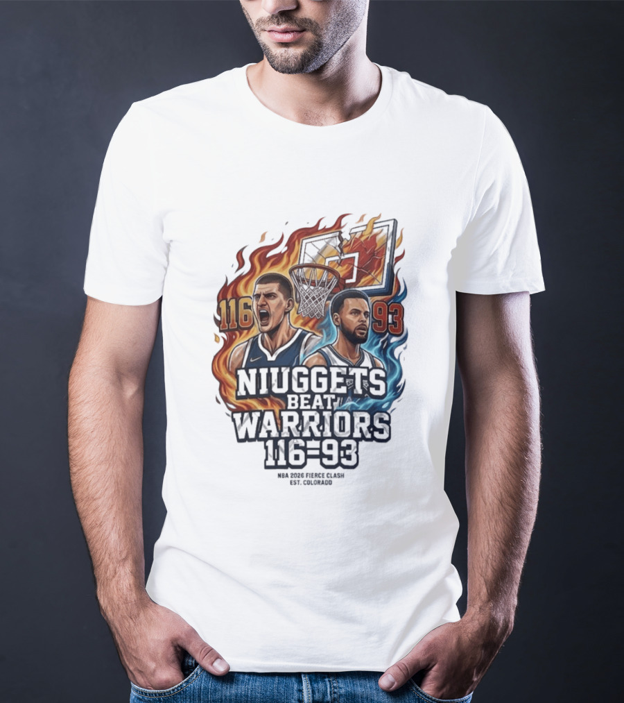 Nuggets Beat Warriors 116 93 NBA 2026 Basketball Matchup T-Shirt
