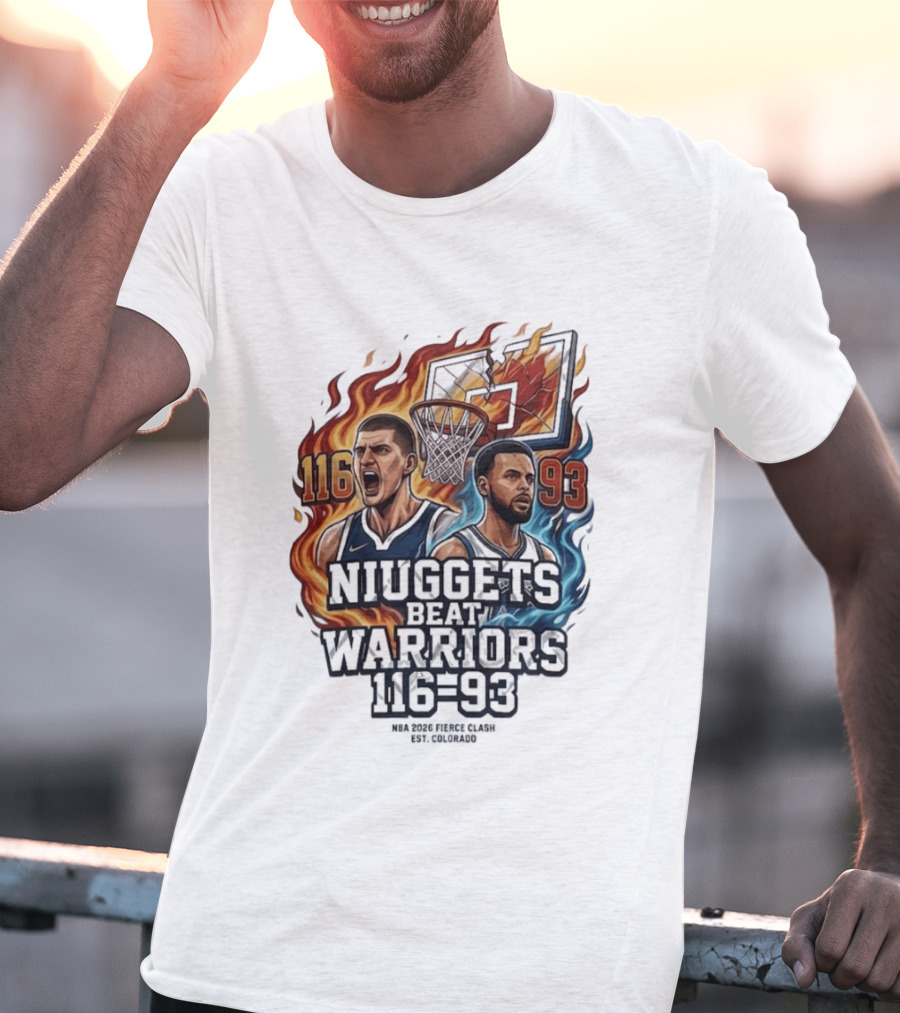 Nuggets Beat Warriors 116 93 NBA 2026 Basketball Matchup T-Shirt