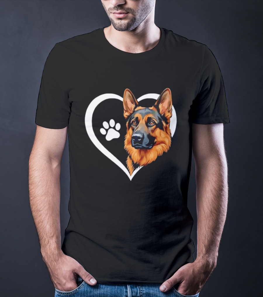German Shepherd Heart Paw T-Shirt