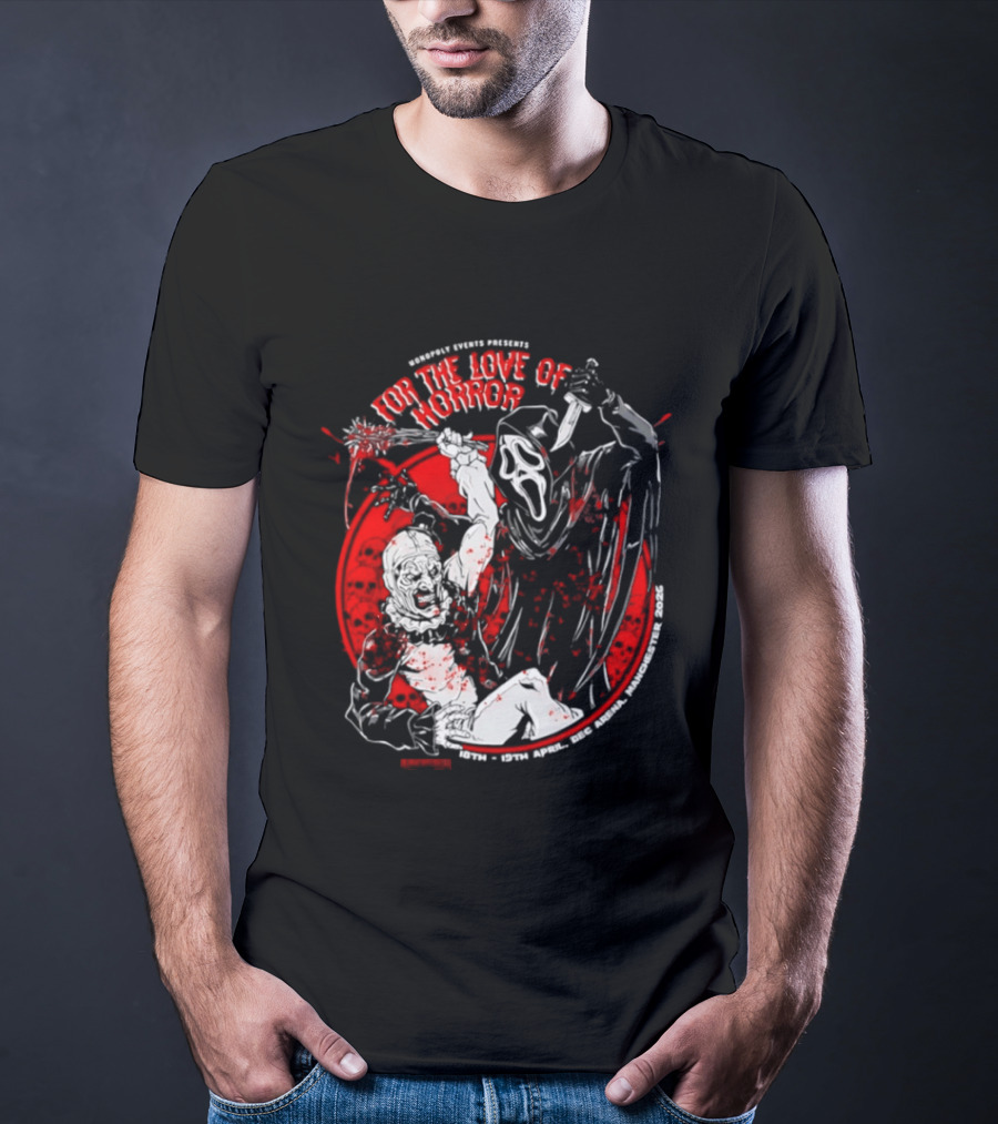 Ghostface Vs The Clown For The Love Of Horror 2026 Event April 18 19 DEC Arena T-Shirt