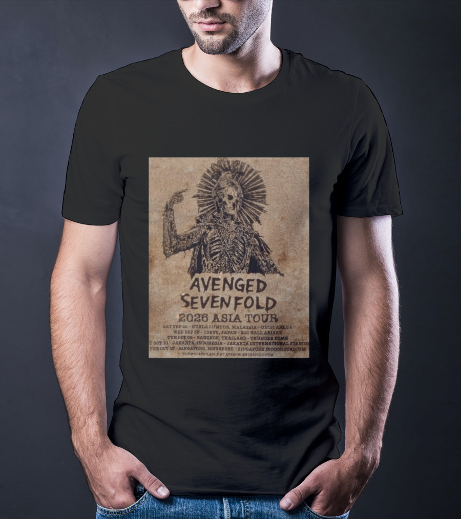Avenged Sevenfold 2026 Asia Tour Kuala Lumpur Tokyo Bangkok Jakarta Singapore T-Shirt