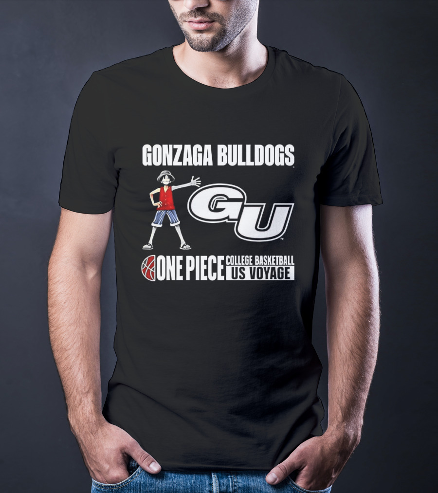 Gonzaga Bulldogs GU One Piece Luffy College Basketball US Voyage T-Shirt