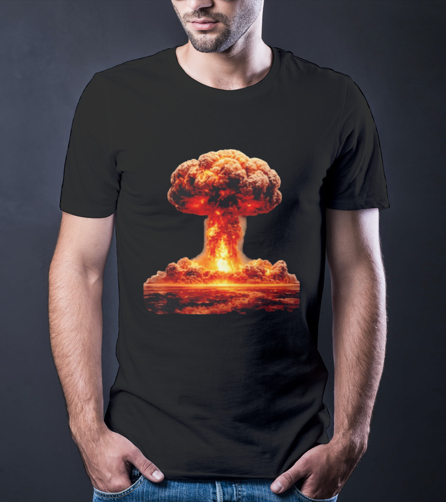 Fiery Destruction Mushroom Cloud Nuclear Bomb Explosion T-Shirt