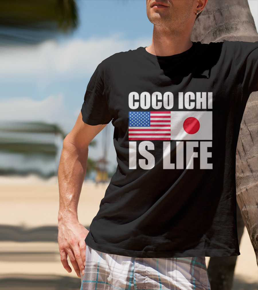 Coco Ichi Is Life USA And Japan Flag T-Shirt