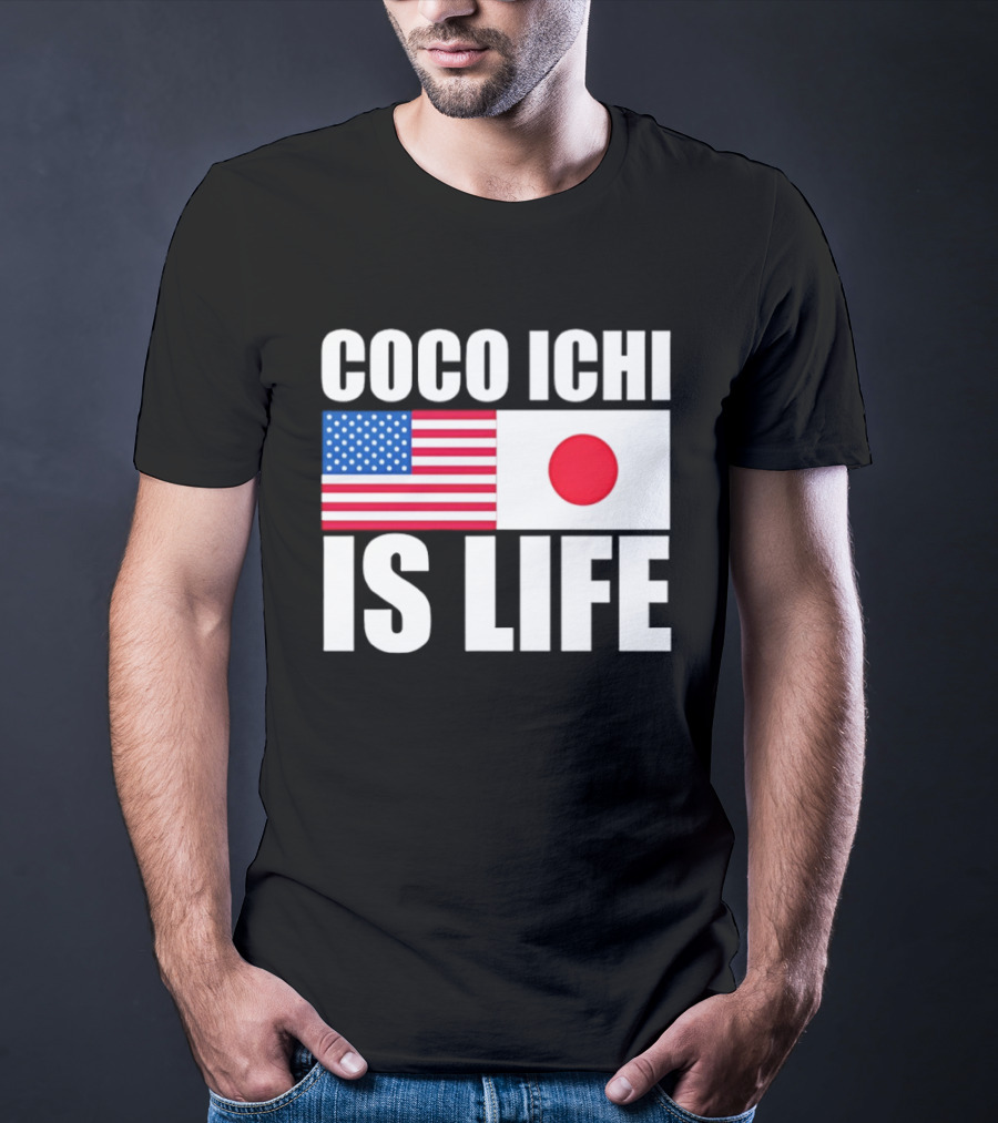 Coco Ichi Is Life USA And Japan Flag T-Shirt