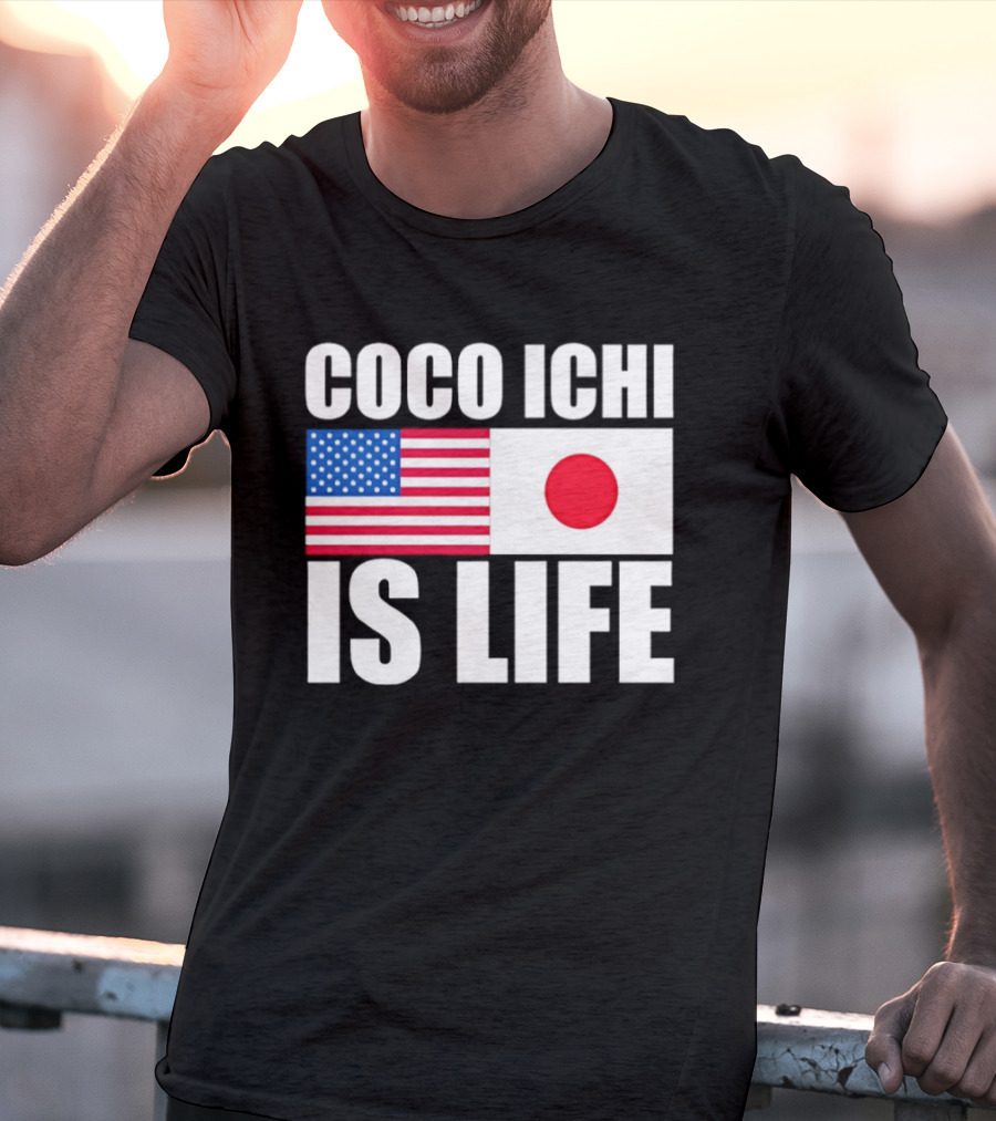 Coco Ichi Is Life USA And Japan Flag T-Shirt