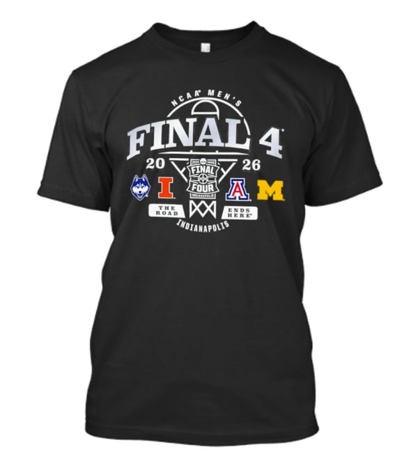NCAA Men's Final 4 Indianapolis 2026 UConn Illinois Arizona Michigan T-Shirt