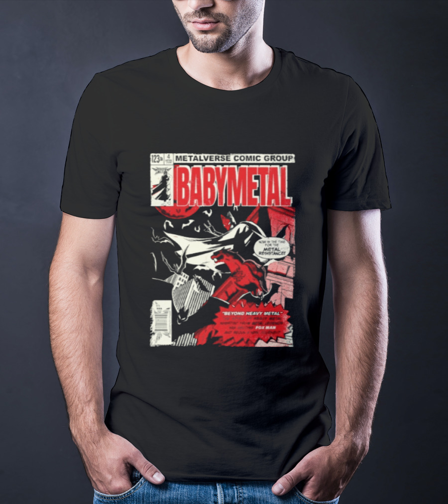 BABYMETAL Beyond Infinity Fox Man Metalverse Comic Group T-Shirt