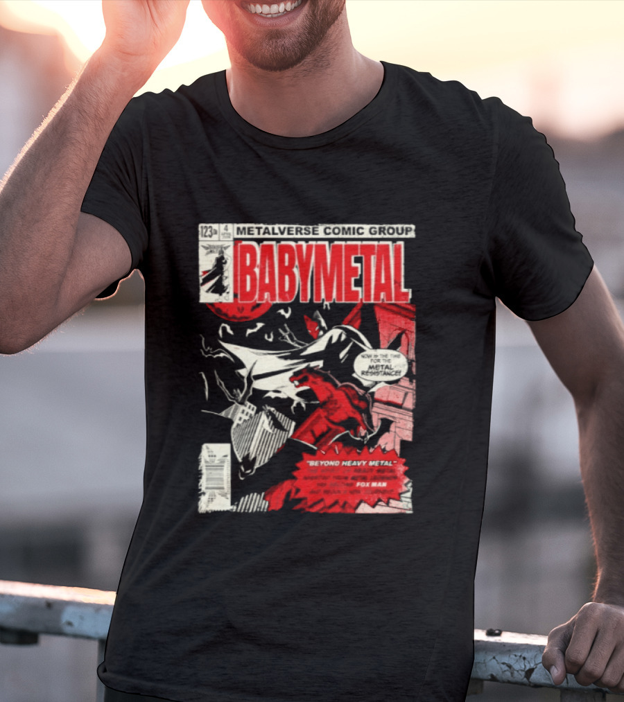 BABYMETAL Beyond Infinity Fox Man Metalverse Comic Group T-Shirt