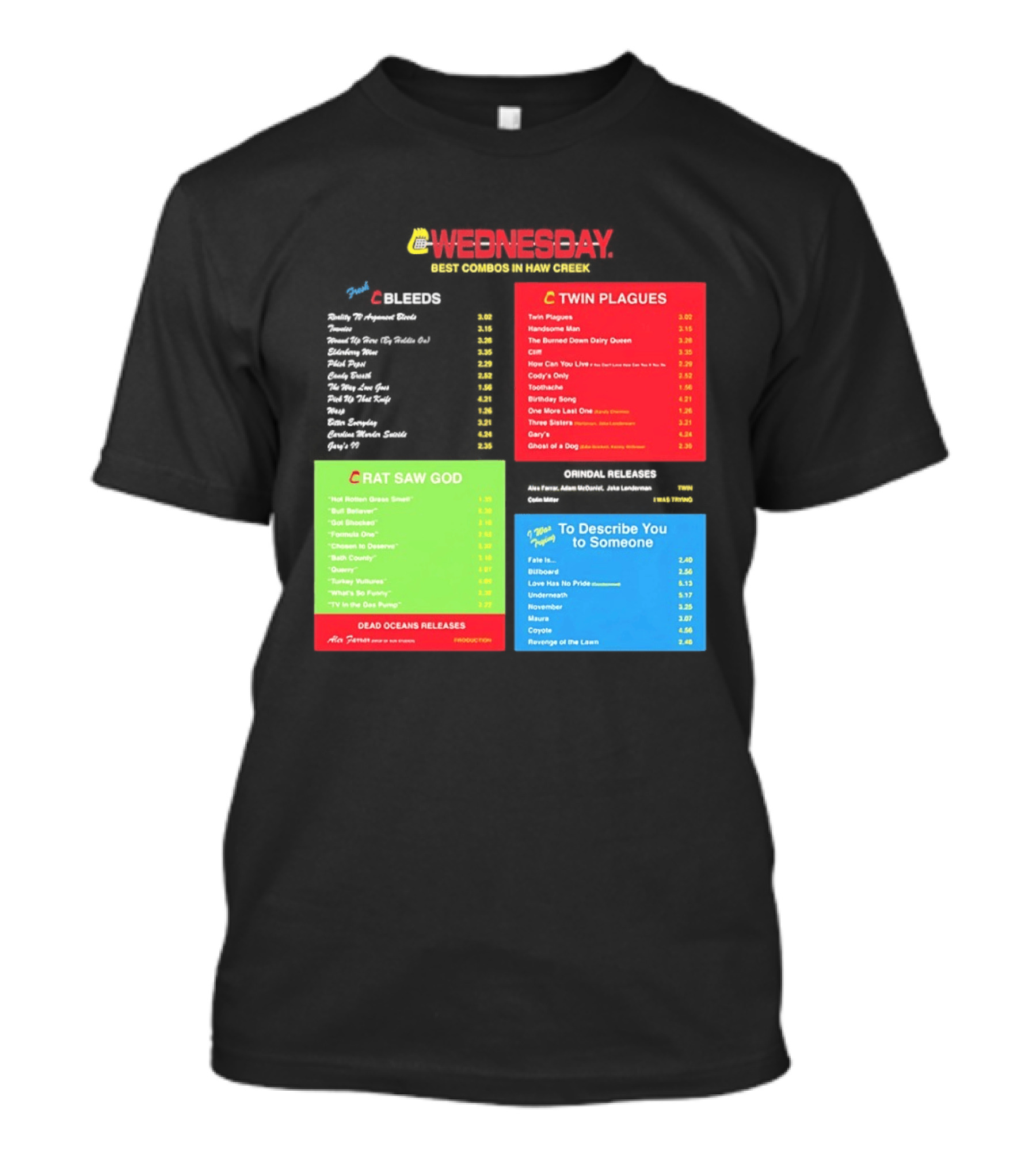 Wednesday Best Combos In Haw Creek Twin Plagues Rat Saw God Release T-Shirt