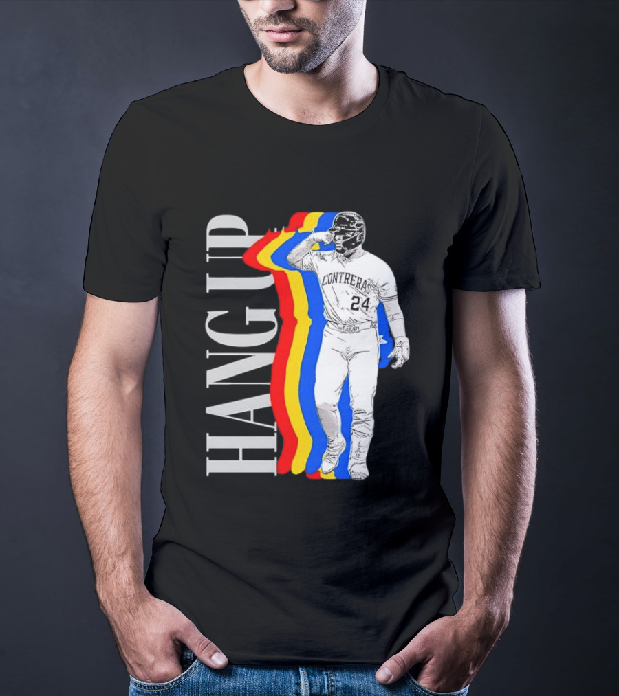 Willson Contreras 24 Hang Up Baseball Art With Colorful Stripes T-Shirt