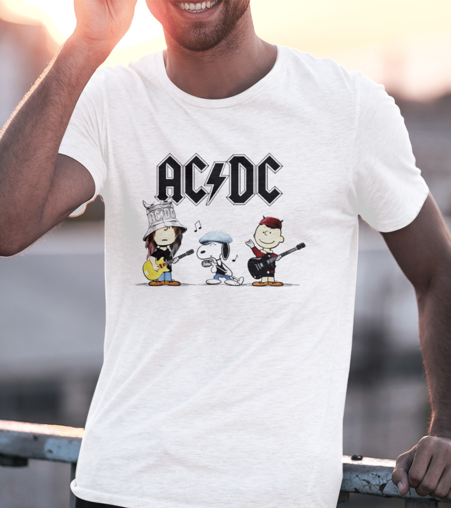 AC DC Snoopy Peanuts Band Meme T-Shirt