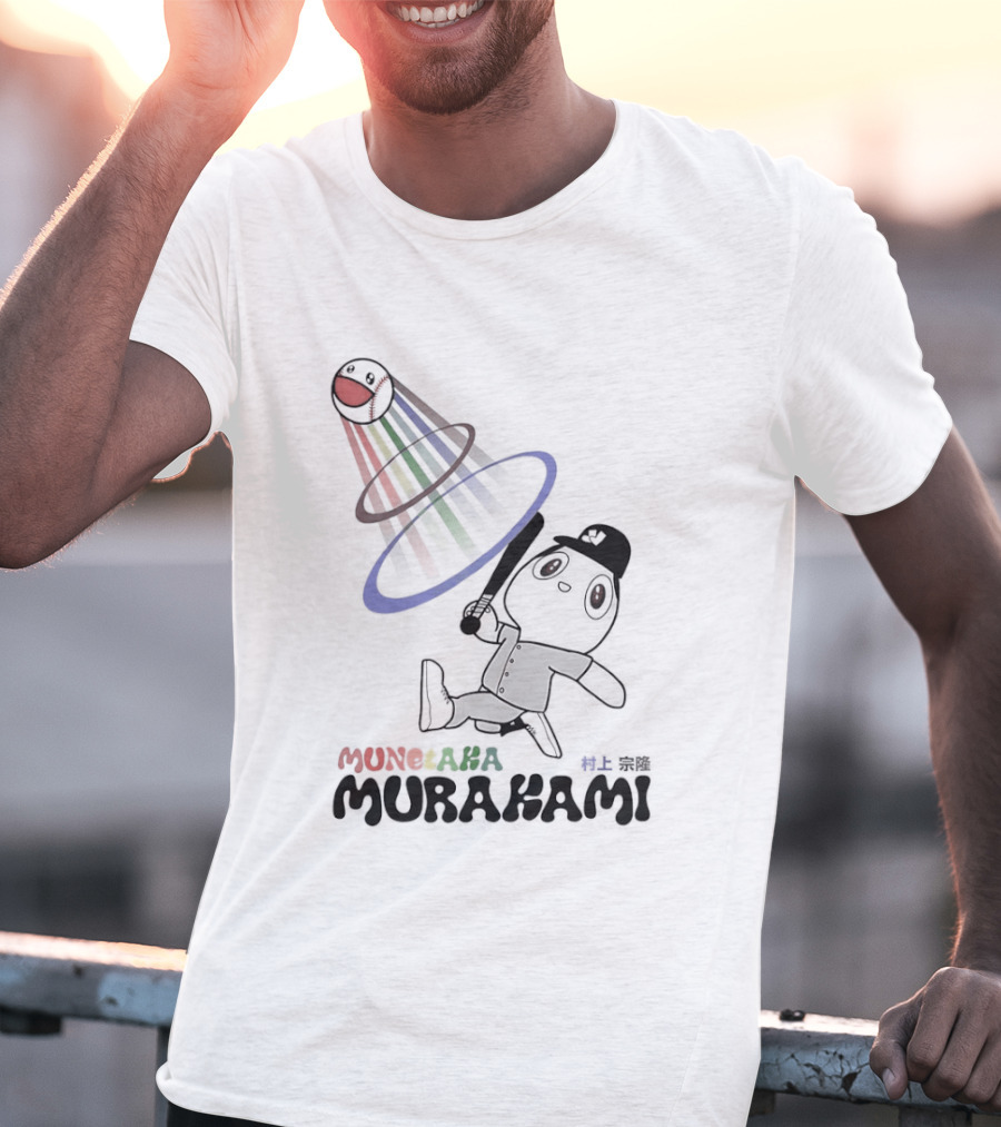 Takashi Murakami Rainbow Baseball Character Playful T-Shirt