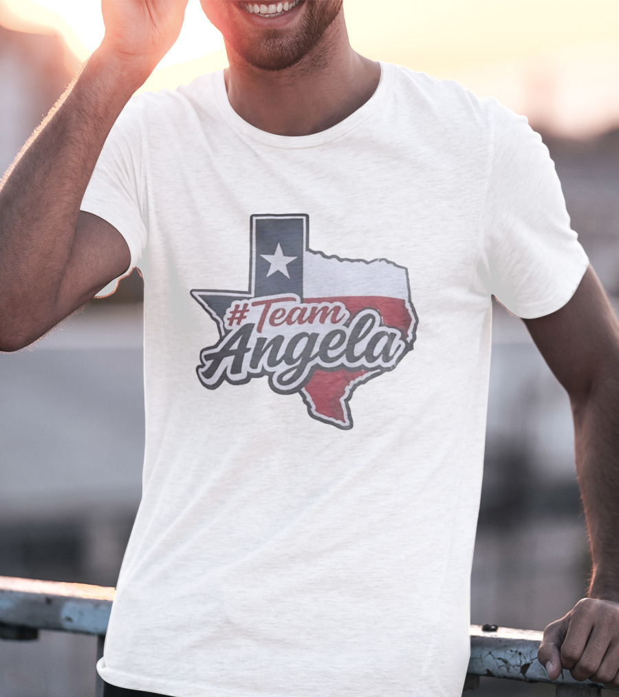 #TeamAngela Texas State Flag Map T-Shirt