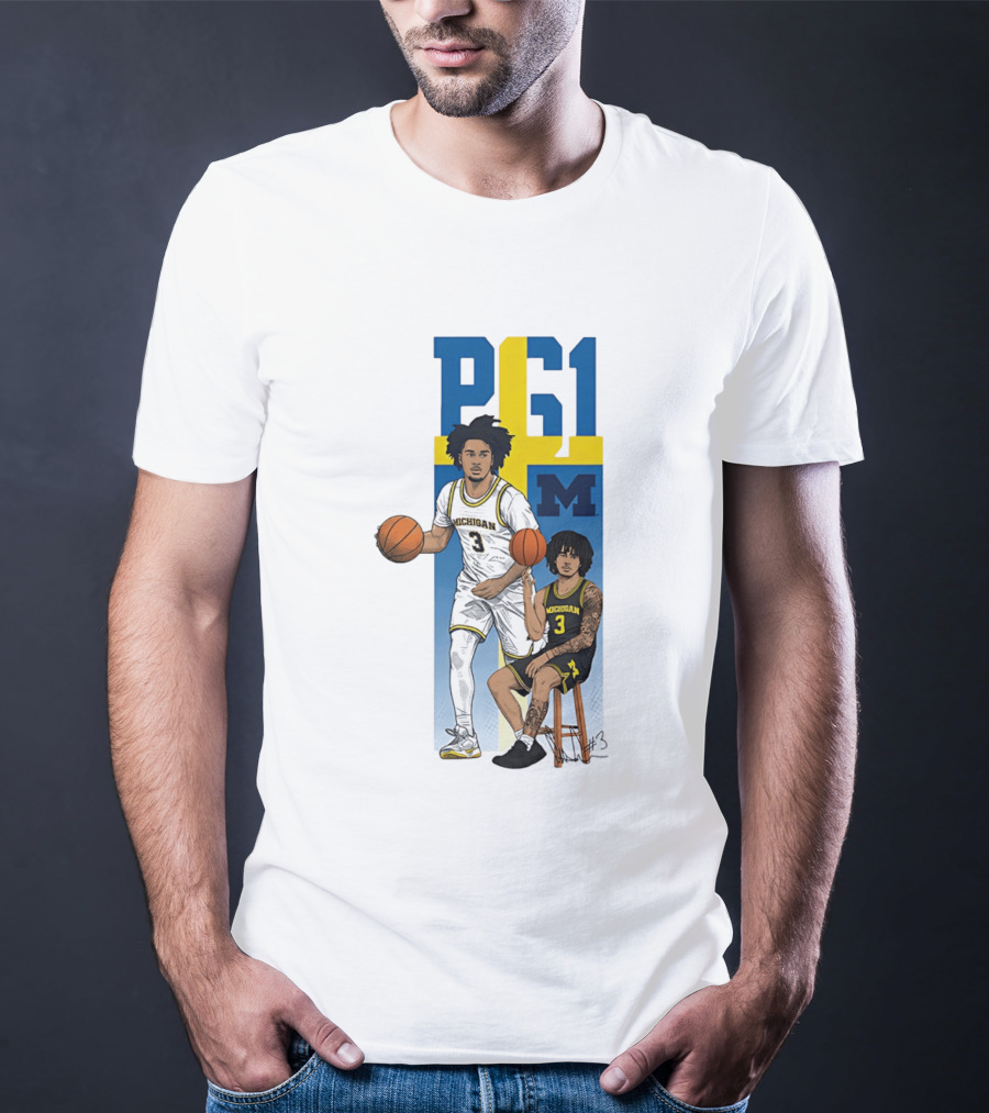 PG1 Elliot Cadeau Michigan Wolverines Basketball M T-Shirt