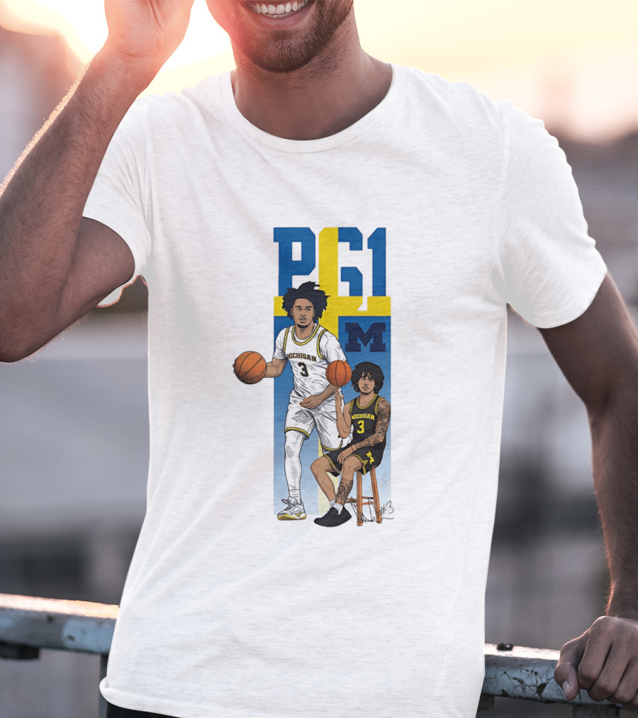 PG1 Elliot Cadeau Michigan Wolverines Basketball M T-Shirt