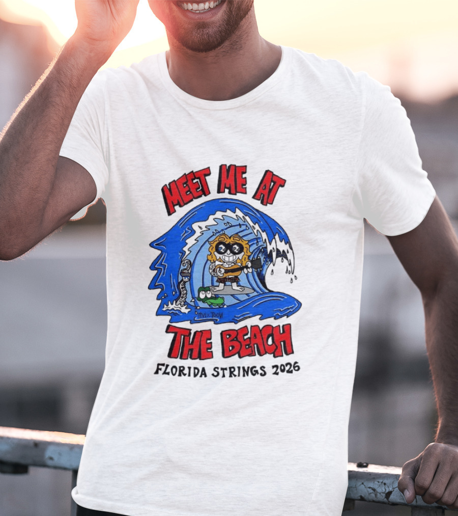 Meet Me At The Beach Florida Strings 2026 Surfing Wave T-Shirt