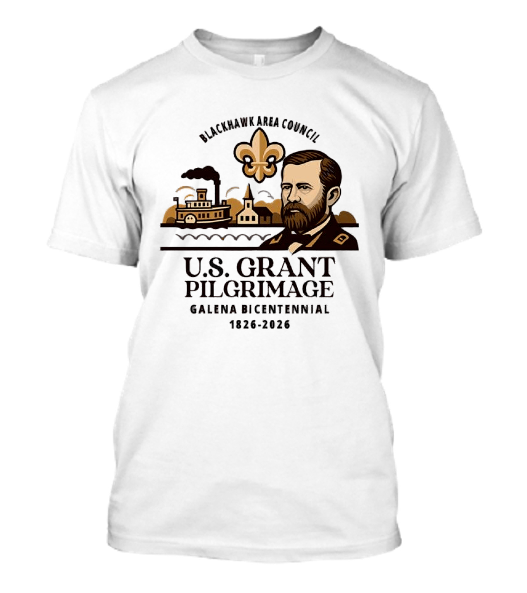Blackhawk Area Council US Grant Pilgrimage Galena Bicentennial 1826 2026 T-Shirt