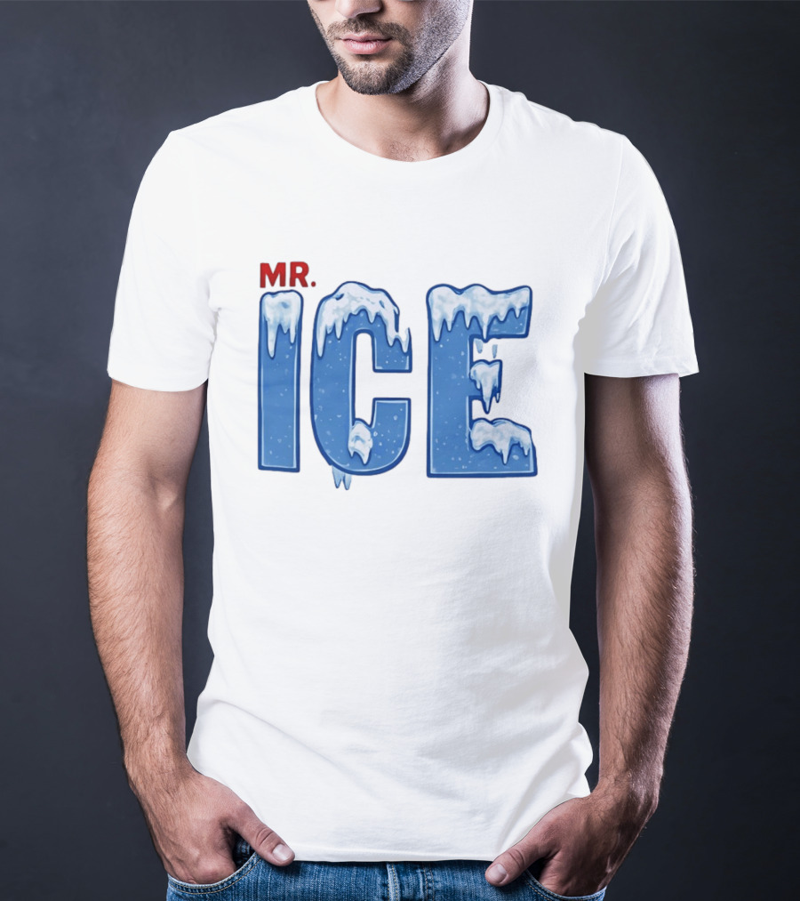 Mr ICE Snow Cover Icy Letters Frosty Winter T-Shirt