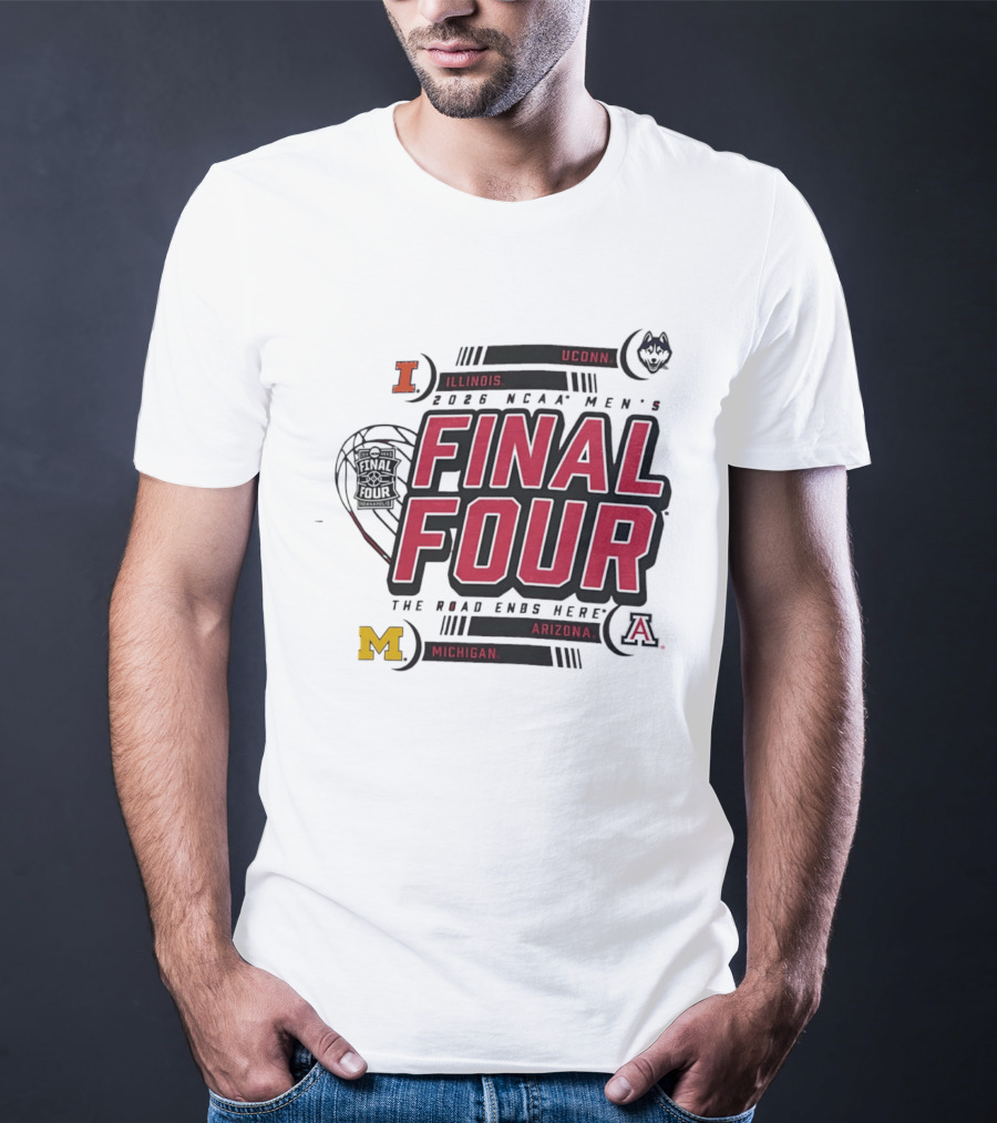2026 NCAA Men's Basketball Final Four Illinois UConn Michigan Arizona March Madness T-Shirt