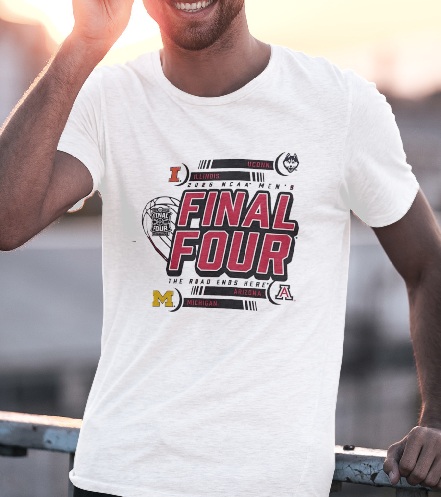 2026 NCAA Men's Basketball Final Four Illinois UConn Michigan Arizona March Madness T-Shirt