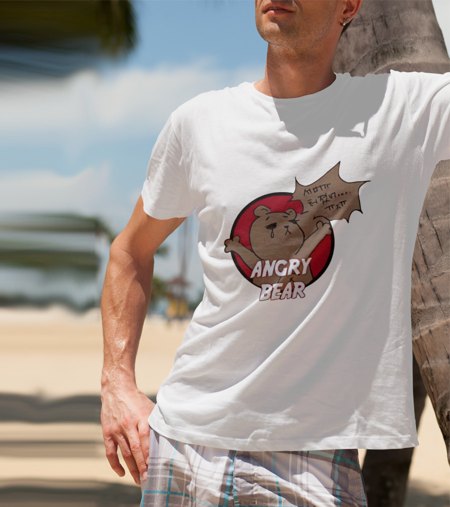 Angry Bear Cartoon Style With Speech Bubble T-Shirt