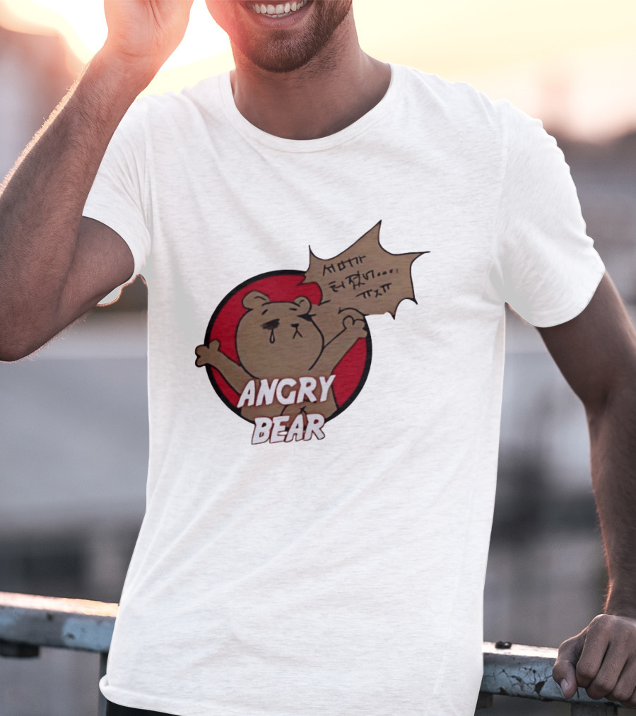 Angry Bear Cartoon Style With Speech Bubble T-Shirt