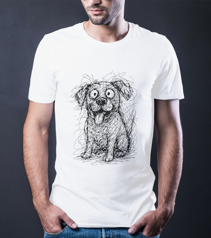Whimsical Dog Drawing For Dog Lovers T-Shirt