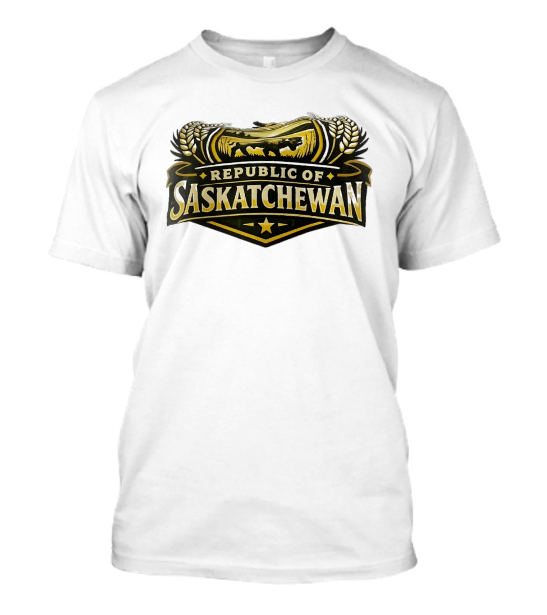 Republic Of Saskatchewan Wheat And Lion T-Shirt