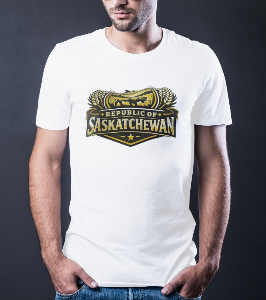 Republic Of Saskatchewan Wheat And Lion T-Shirt