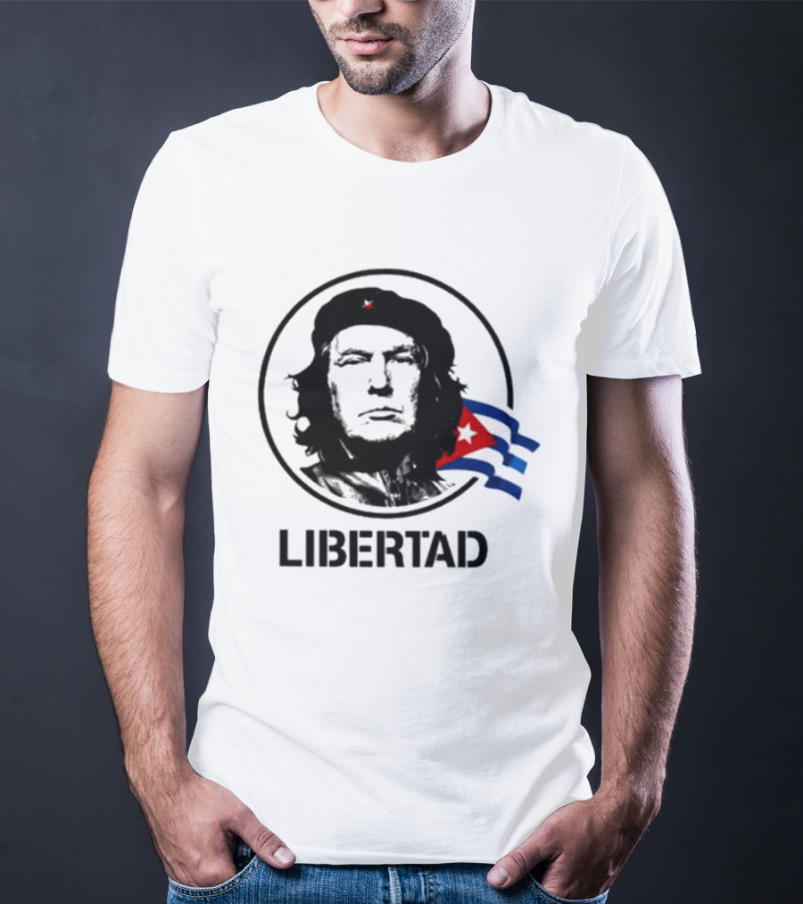 Donald Trump Che Guevara Fusion LIBERTAD Flag Icon Visual T-Shirt