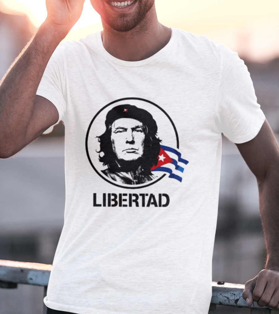 Donald Trump Che Guevara Fusion LIBERTAD Flag Icon Visual T-Shirt